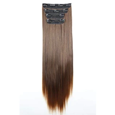 Abbildung von CAISHA XXL 60cm 4 Teile Set CLIP IN EXTENSIONS Haarverlängerung Haarteil Voluminös Glatt Braun Mix CES305