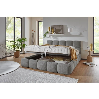 Abbildung von ATLANTIC home collection Polsterbett &quot;&quot;Jane&quot; mit großen Stauraum&quot;, luxurious gepolstertes Kopfteil und Rahmen, Bezug Bouclécharakter