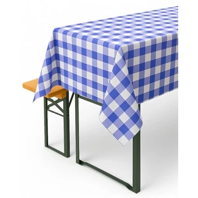 Abbildung von texpot Landhaus Tischdecke 100 x cm Blau weiß Kariert aus 100% Baumwolle im 20 mm Karo Bauernkaro