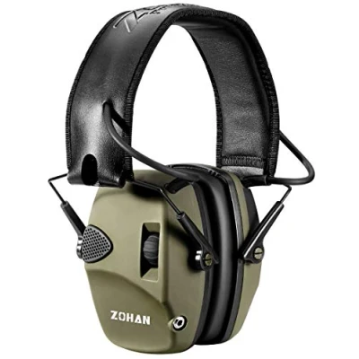 Abbildung von ZOHAN 054 Elektronische Gehörschutz Schiessen Kapselgehörschutz Ohrenschützer Lärmdämpfung für Jagd Schieß Dämmwert, NRR22dB SNR 27dB Dynamische Geräusch Regelung, Grün