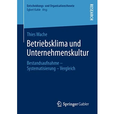 Abbildung von Betriebsklima und Unternehmenskultur: Bestandsaufnahme Systematisierung Vergleich (Entscheidungs Organisationstheorie)