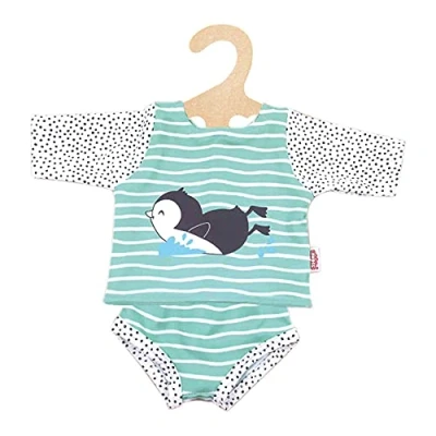 Abbildung von Puppen Schwimm Outfit Pinguin P&uuml;nktchen, 2 teilig, Gr. 28 35 cm
