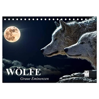 Abbildung von Wölfe. Graue Eminenzen (Tischkalender 2025 DIN A5 quer), CALVENDO Monatskalender
