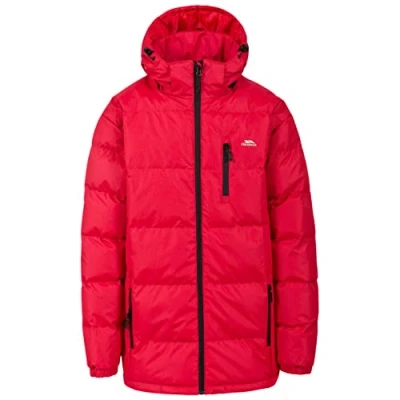 Abbildung von Trespass Clip, Red, XXS, Warme Gepolsterte Wasserdichte Jacke mit abnehmbarer Kapuze für Herren, XX Small / 2XS 2X Small, Rot