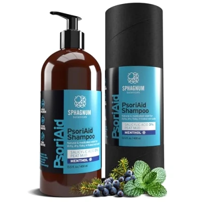Abbildung von NEUES 2025 Psoriasis Shampoo mit Salicylsäure Natürliche Formel für schuppenflechte Kopfhaut Torf und Menthol, beruhigt juckende, schuppige rote Kopfhaut. Anti Schuppen, 400ml