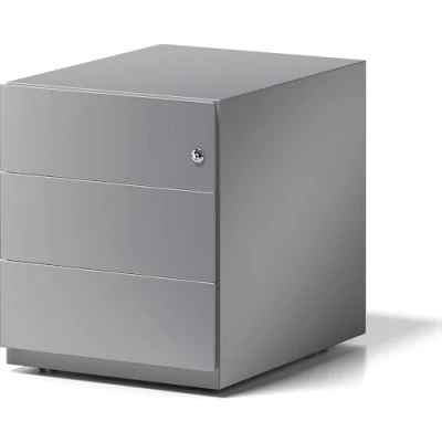 Abbildung von Bisley Rollcontainer Note mit Griffleiste, 3 Universalschubladen, Metall, 355 Silber, 56.5 x 42 49.5 cm