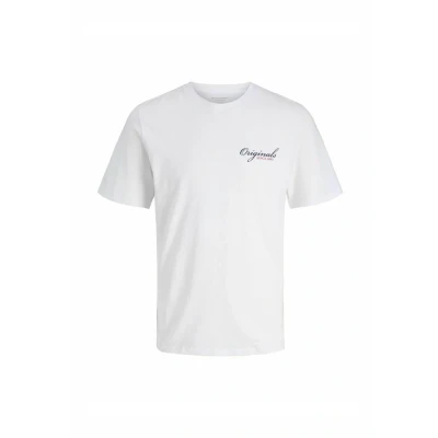 Abbildung von Jack &amp; Jones Rundhals Tshirt print, Herren, Größe: Large, Bright white