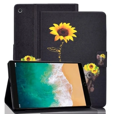 Abbildung von Vkooer Hülle für iPad 9.7 Zoll 2017/2018 (iPad 6./5. Generation) Schutzhülle Air 2, 1 Flip Tasche Case Stand Cover mit Auto Schlaf/Wach Funktion und Kartentasche, Elefant
