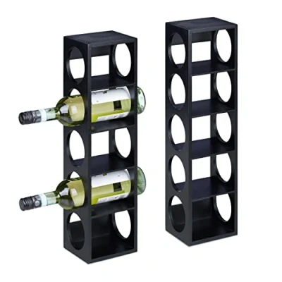 Abbildung von relaxdays Weinregal Schwarzes im 2er Set
