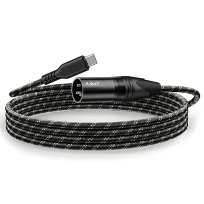 Abbildung von J&amp;D USB Typ C auf XLR Stecker Audio Ausgangskabel, 2 Meter Geflochten, für Verstärker, Lautsprecher, Mischpult, Kompatibel mit iPhone 15/16 und Galaxy S24 Serie,