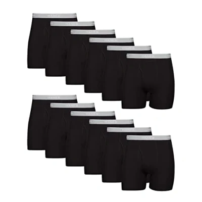 Abbildung von Hanes Herren Tagless Cool Dri Boxershorts mit Komfortflex Bund, mehrere Packungen erhältlich Retroshorts, 12 Stück Schwarz, Small (12er Pack)