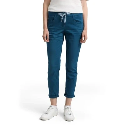 Abbildung von TOM TAILOR Damen 1040963 Hose, 13183 Dark Petrol, 40W / 28L