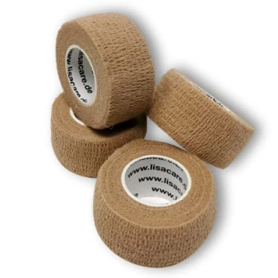 Abbildung von LisaCare Wundpflaster Selbsthaftender Fingerverband Fingerpflaster/Bandage (Set, 4 St., Beige / 2,5cm x 4,5m), Zertifiziertes Medizinprodukt!