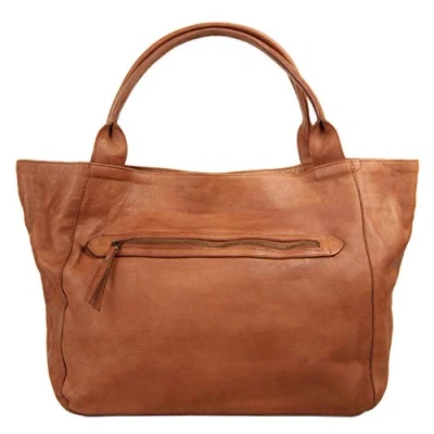 Abbildung von X ZONE Shopper Echt Leder Damen Vintage Handtasche, Ledertasche mit Smartphonefach, Umhängetasche 020380