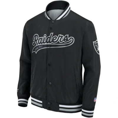 Abbildung von Fanatics NFL LAS Vegas Raiders Sateen Jacket Outdoorjacke, Herren, Größe: Small, White/sport gray/black
