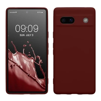 Abbildung von kwmobile Handyhülle kompatibel mit Google Pixel 7a Hülle Handy Case aus weichem Silikon in Tawny Red