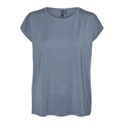 Abbildung von VERO MODA Damen Vmava Plain Ss Top Gajrs Noos T Shirt, China Blue, S