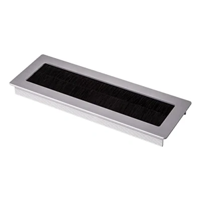 Abbildung von SOTECH 2 x Kabeldurchlass Toledo aus Aluminium Silber eloxiert 200 70 mm, Einbaumaß: 190 62 15,3 mm Kabeldurchführung