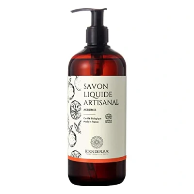 Abbildung von Écrin De Fleur Bio Flüssigseife Citrus, minimale Inhaltsstoffe und frei von Chemikalien, Handseife Duschgel, 1x500ml