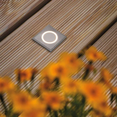 Abbildung von Paulmann LED Einbauleuchte &quot;House eckig 50x50mm 3000K 2W 20lm 230V Edelstahl gebürstet, Kunststoff&quot;, 1 flammig, Bodeneinbauleuchte Warmweiß IP67