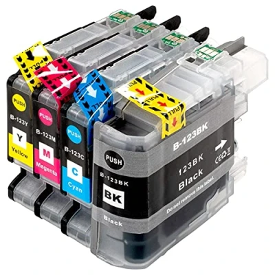 Abbildung von ESMONLINE 4 komp. Druckerpatronen ersetzt Brother LC 123 MFC J245 J870DW J4410DW J4510DW J4610DW J470DW J4710DW J650DW J6520DW J6720DW J6920DW DCP J132W J152W J4110DW J552DW J752DW LC123