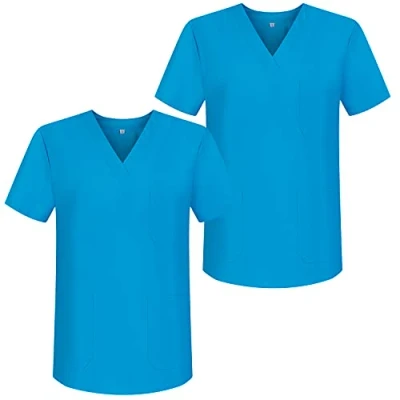 Abbildung von MISEMIYA Pack*2 Arbeitskleidung Unisex Spitze Kragen Kurze Medizinische Uniformen Ref.817 Small, Hellblau 68