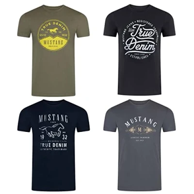 Abbildung von Mustang Basic Print Tshirt print, Herren, Größe: Medium, Dusty olive