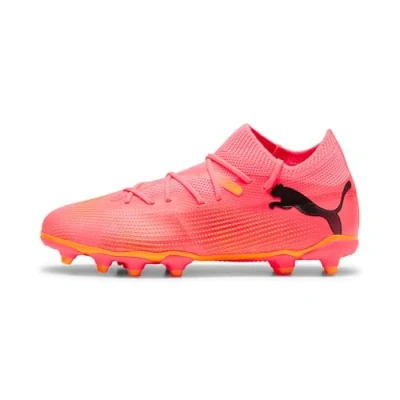 Abbildung von Puma Future 7 Match FG/AG JR Unisex Fußballschuh Nocken für Kinder, Größe: 28, Sunset glow/black/sun stream Schuhe