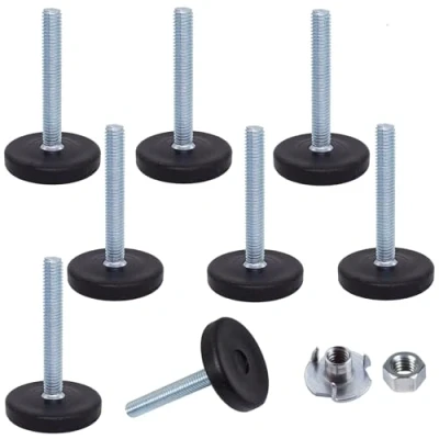 Abbildung von SKIR&#039;CO Möbel Nivellierfüße, M6 x 40 mm, verstellbare runde Beine, 30 mm Durchmesser, Gewinde Nivellierfuß (Muttern im Lieferumfang enthalten), 8 Stück