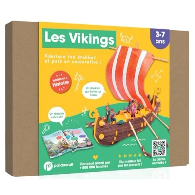 Abbildung von Les Vikings kit ludo éducatif 3 7 ans: Fabrique ton drakkar et pars en exploration !