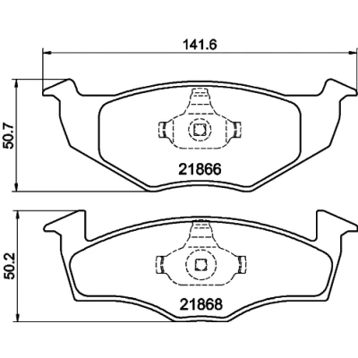 Abbildung von HELLA 8DB 355 007 891 Bremsbelagsatz nicht für Verschleißwarnanzeiger vorbereitet VOLKSWAGEN: Polo IV Schrägheck, III Lupo / 3L