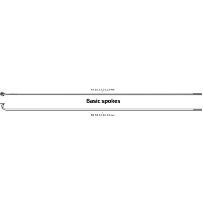 Abbildung von Speichen 280 13 Sapim Leader Ø2.33mm FG 2,6 Nirosta (mit Nippels) 100 Stück