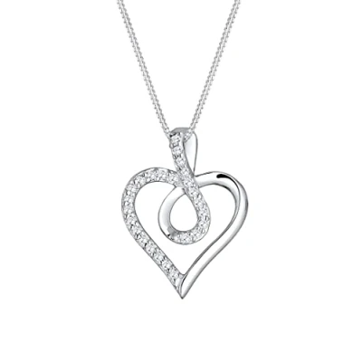 Abbildung von Elli Halskette Damen Infinity Herz mit Zirkonia Kristallen in 925 Sterling Silber