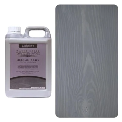 Abbildung von Littlefair&#039;s Holzlasur 5ltr Innen Holz Lasur Für Natürliche Holzmaserung Wasserbasierte Wood Stain Schnell Trocknend &amp; Umweltfreundlich Farbe: Mondlichtgrau