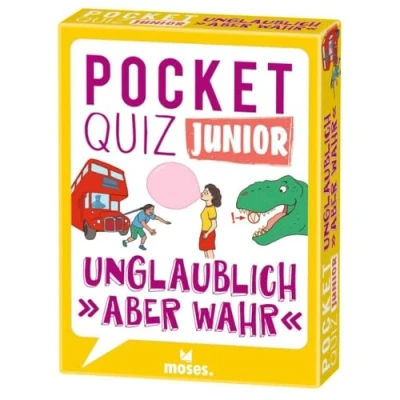 Abbildung von Moses. Pocket Quiz Junior Unglaublich, Aber wahr, Das Kinderquiz mit 100 Fragen zu erstaunlichen Fakten, Rekorden und lustigen Anekdoten, Für Kinder ab 8 Jahren