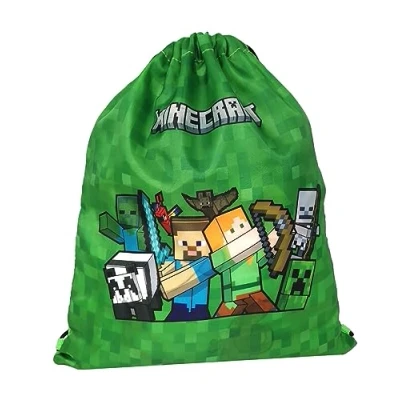 Abbildung von Theonoi Minecraft Kleiner Beutel Turnbeutel Schwimmbeutel Sporttasche Tasche Sportbeutel Schuhbeutel Sportrucksack Gymsack Rucksack (Minecraft Grün)