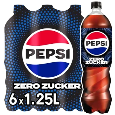 Abbildung von Pepsi Zero Zucker, Das zuckerfreie Erfrischungsgetränk von ohne Kalorien, Koffeinhaltige Cola in der Flasche, EINWEG (6 x 1.25 l)