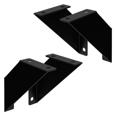 Abbildung von ML Design 4 Stück Regalhalterung 10 cm, Schwarz, Metall, Dreieckige Regalhalterungen, Schwebende Regalwinkel, Wandmontage, 90 Wandhalterung, Regalträger Wandregal Wandkonsole Hängeregal Regalstütze