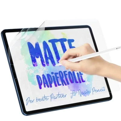 Abbildung von 3 Stück Papier Folie Kompatibel mit iPad Air 5.Generation 2022 &amp; 4 2020 10,9 Zoll &amp;iPad Pro 11 (2022/2021/2020/2018), Matte Papierfolie Schutzfolie Displayschutz Film Feel Paper Blendfreiem