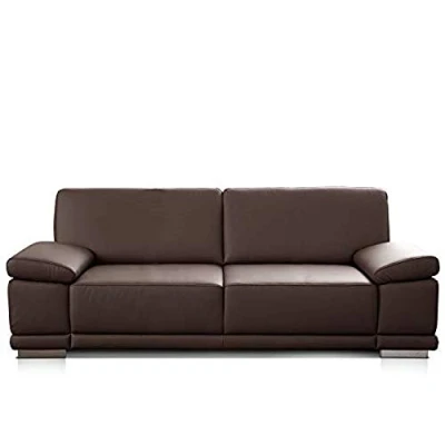 Abbildung von CAVADORE 3 Sitzer Sofa Corianne in Kunstleder / Lederoptik hochwertigem und modernem Design Mit verstellbaren Armlehnen 217 x 80 99 braun