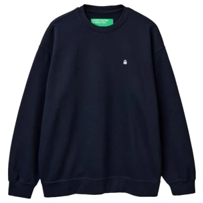 Abbildung von United Colors of Benetton CREW NECK WITH LOGO Print Sweatshirt, Herren, Größe: Large, Blue