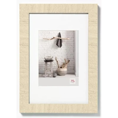Abbildung von walther design Bilderrahmen cremeweiss 20 x 30 cm mit Passepartout, Home Holzrahmen HO030W