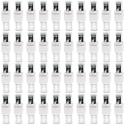 Abbildung von UC Express CAT 6a RJ45 Netzwerkstecker 40x Netzwerk Stecker Steckverbinder mit Zugentlastung werkzeuglos 6 CAT6a LAN Netzwerkkabel