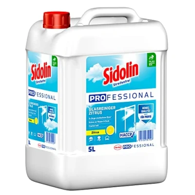 Abbildung von SIDOLIN Professional Zitrus 5 L Kanister Glasreiniger (XXL Pack, [1 St. für perfekten Glanz &amp; gegen Mikrorisse)