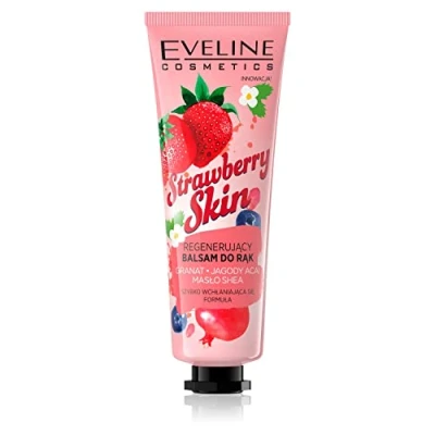 Abbildung von Eveline Cosmetics Strawberry Skin Handbalsam Tiefenregenerierend, Feuchtigkeitsspendend &amp; Schnell Einziehend mit Antioxidantien Acai Granatapfel 50ml