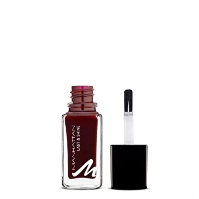 Abbildung von Manhattan Last &amp; Shine Nagellack Tiefroter, glänzender Nail Polish für 10 Tage perfekten Halt Farbe Red Night 560 1 x 10ml