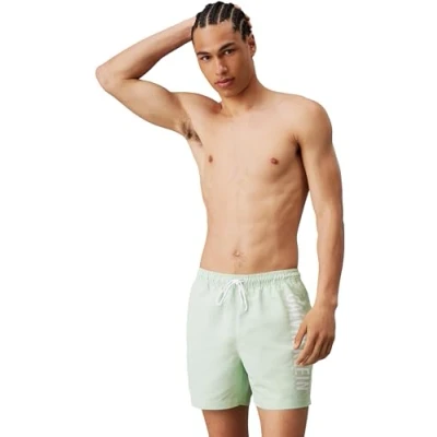 Abbildung von Calvin Klein Swimwear Medium Drawstring Badeshorts, Herren, Größe: 3XL, Pastel green