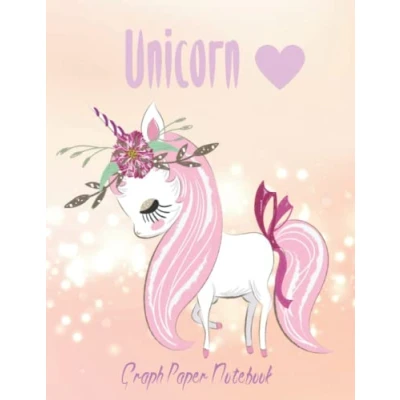 Abbildung von Graph Paper 1 inch Squares Large Sheets: Unicorn Notebook per 120 Pages 8.5x11 inches