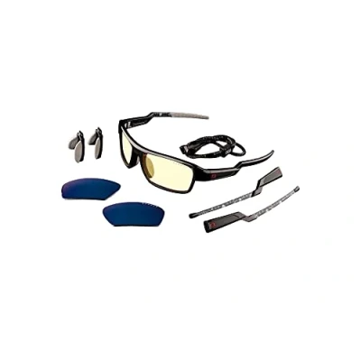 Abbildung von Gunnar Gaming und Computerbrille Lightning Bolt 360 6 Siege edition, Amber Linsen 65% Blaulichtfilter 100% UV Schutz Premium Blaulicht Brille, reduziert Augenbelastung,