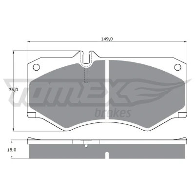 Abbildung von TOMEX brakes TX 10 20 Bremsbelagsatz Vorderachse für Verschleißwarnanzeiger vorbereitet MERCEDES BENZ: G Klasse SUV, Klasse, T2/LN1 Kasten / Kombi
